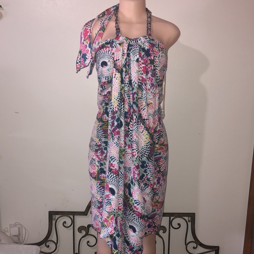 Rachel Roy Strapless Colorful Fitted Dress
